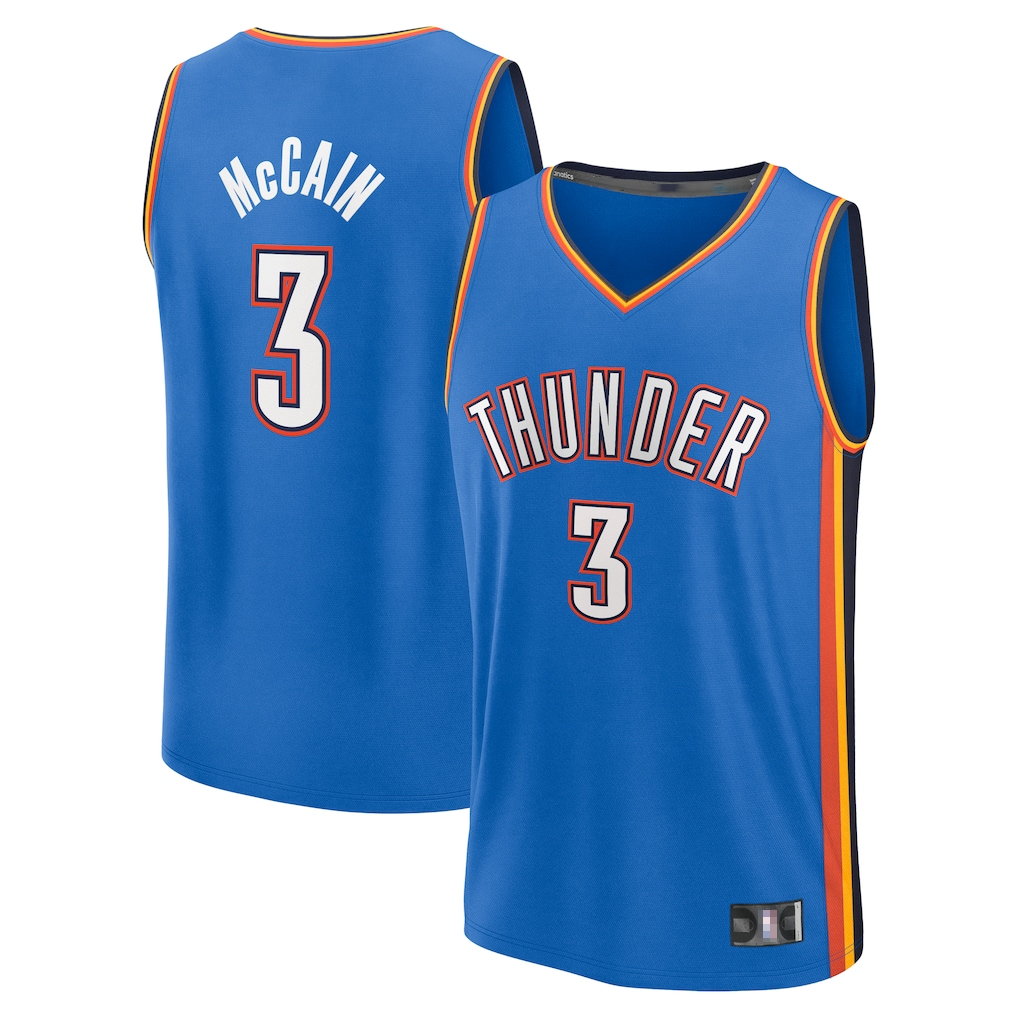 Odoa OC.Thunder #3 Jared McCain Blue Fast Break Stitched Jerseys - Icon Edition