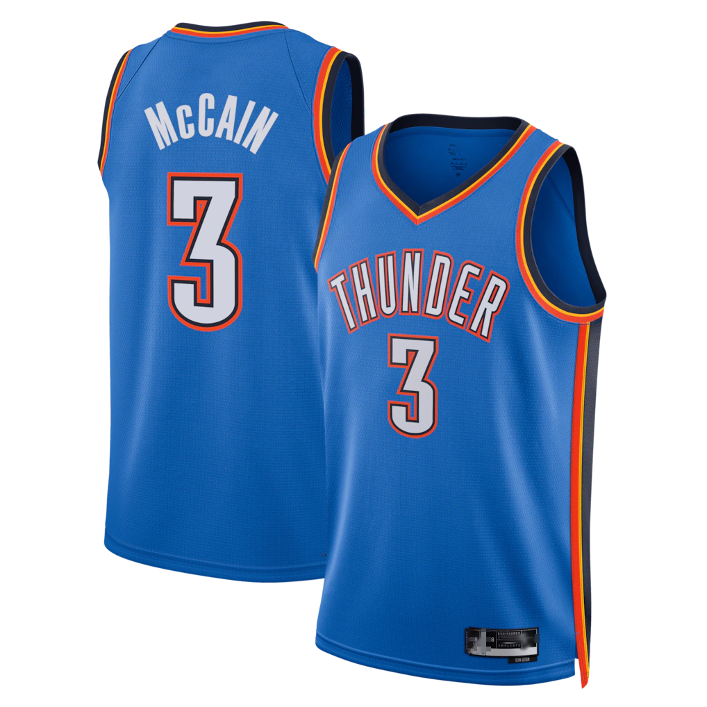 Odoa OC.Thunder #3 Jared McCain Blue Swingman Stitched Jerseys- Icon Edition