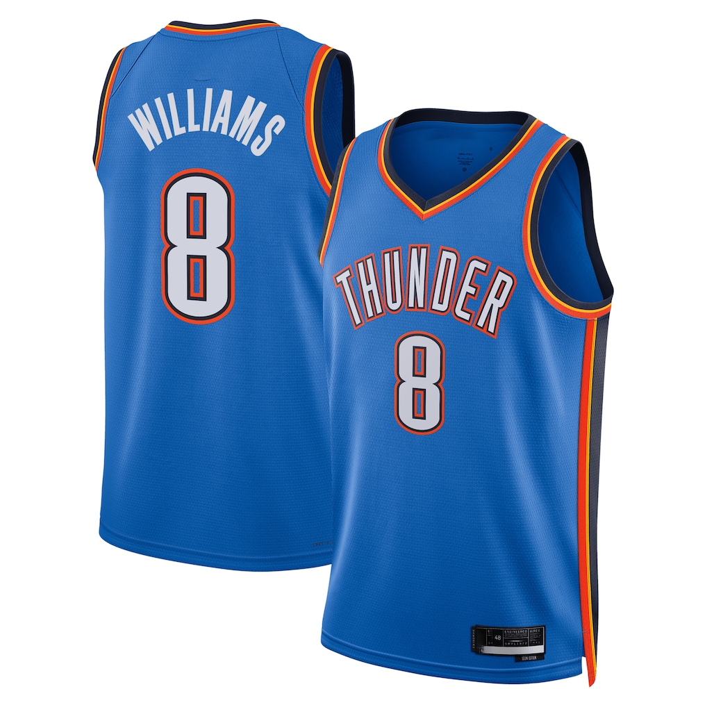 Odoa OC.Thunder #8 Jalen Williams Blue Swingman Replica Stitched Jerseys - Icon Edition