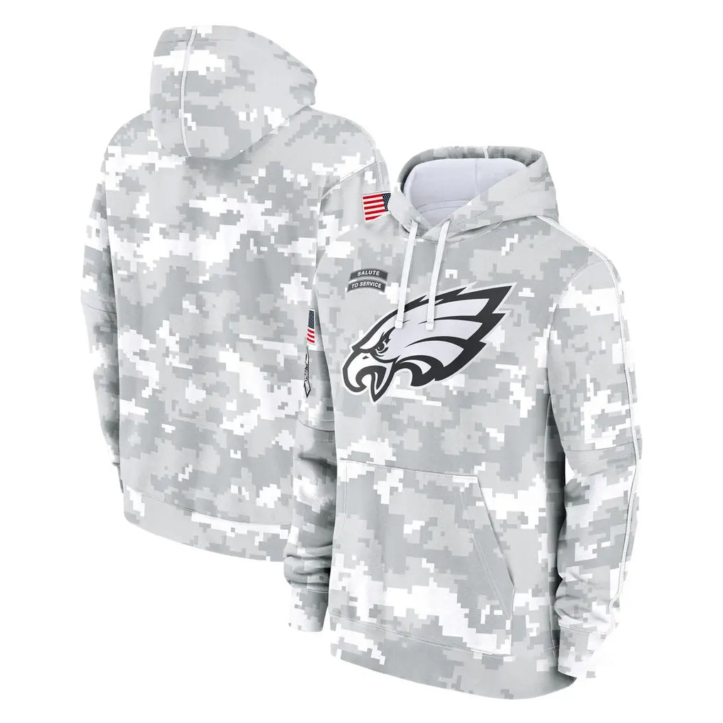 Odoa P.Eagles Arctic Camo Salute to Service Pullover Hoodies Limited Game Blank Player Stitched Jerseys