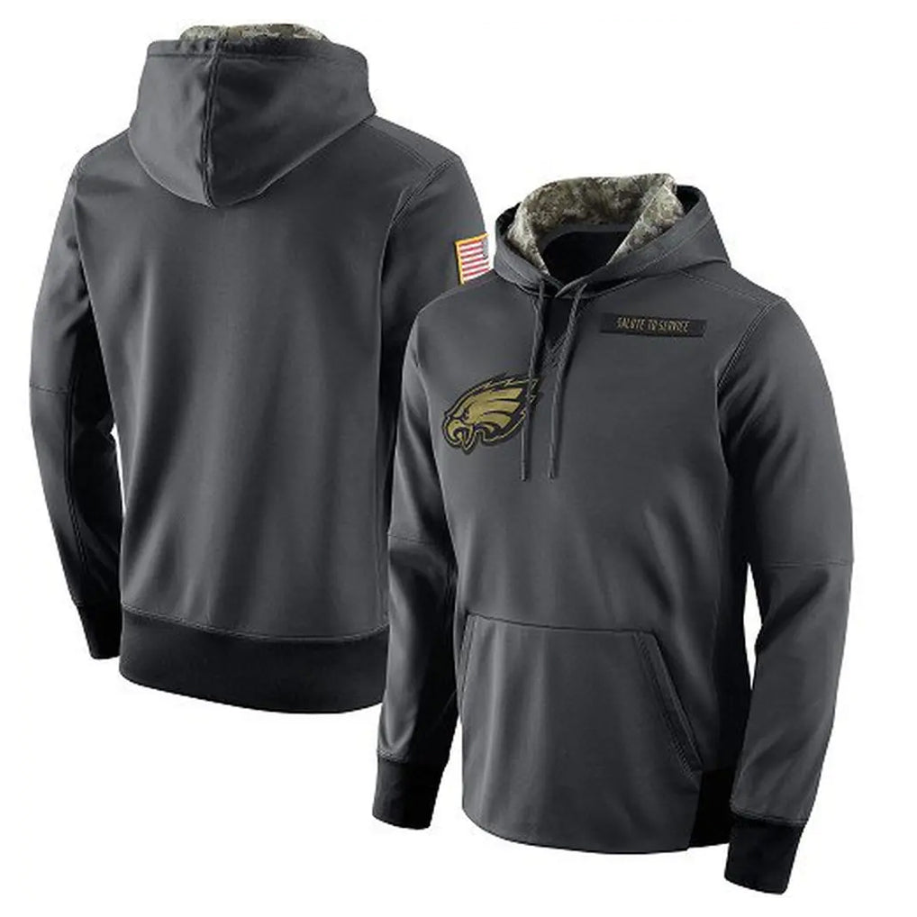 Odoa P.Eagles Gray Pullover Hoodies Home Game Blank Player Stitched Jerseys