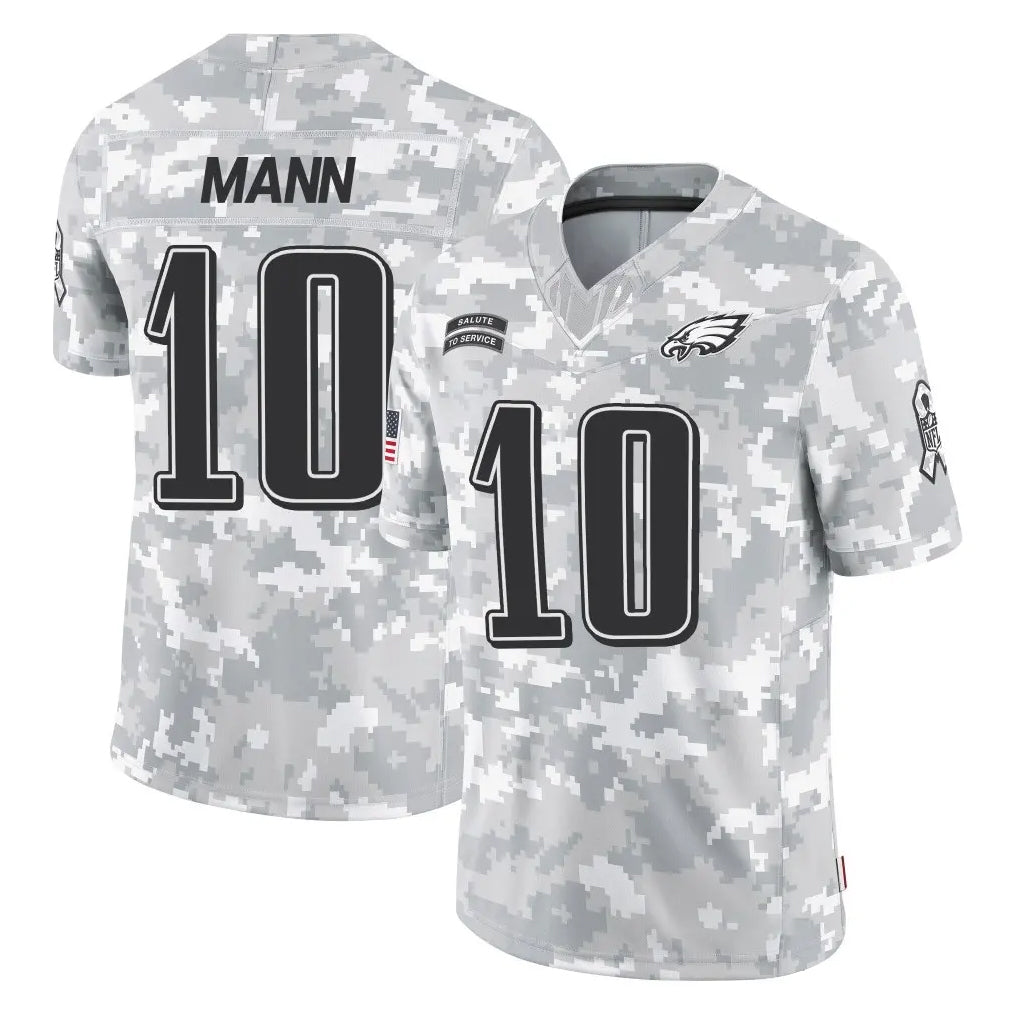Odoa P.Eagles #10 Braden Mann Player Arctic Camo Salute to Service Limited Game Stitched Jerseys