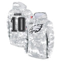 Odoa P.Eagles #10 Braden Mann Player Arctic Camo Salute to Service Pullover Hoodies Limited Game Stitched Jerseys