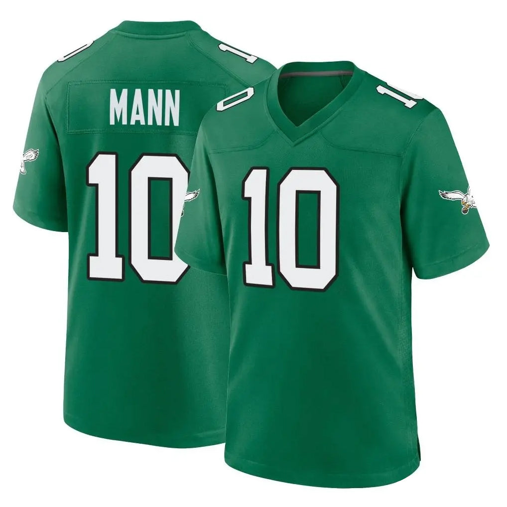Odoa P.Eagles #10 Braden Mann Player Green Kelly Alternate Home Game Stitched Jerseys