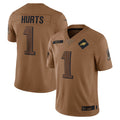 Odoa P.Eagles #1 Jalen Hurts Player Brown Salute To Service Limited Stitched Jerseys