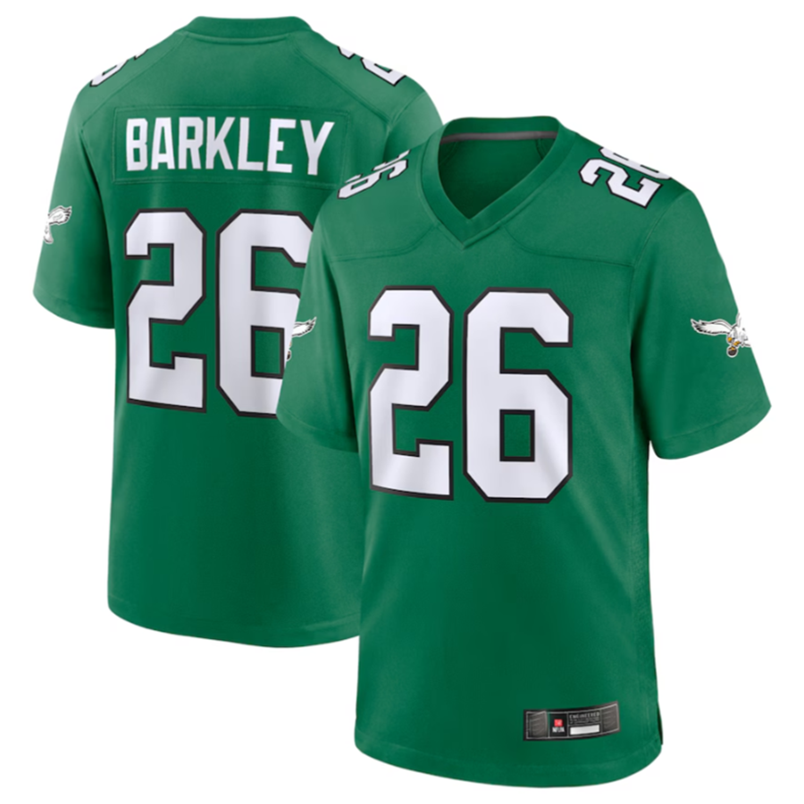 Odoa P.Eagles #26 Saquon Barkley Green Alternate Game Stitched American Stitched Jerseys