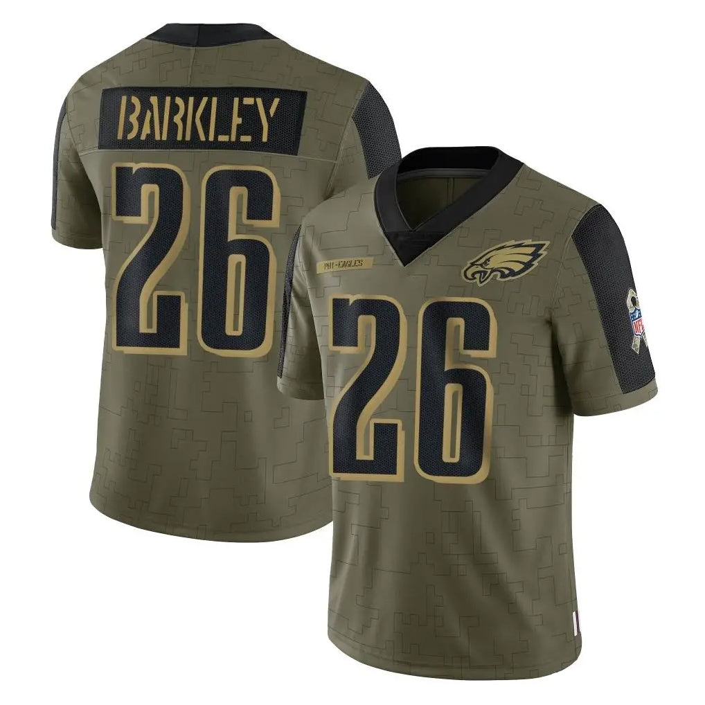 Odoa P.Eagles #26 Saquon Barkley Player Olive Salute To Service Limited Game Stitched Jerseys