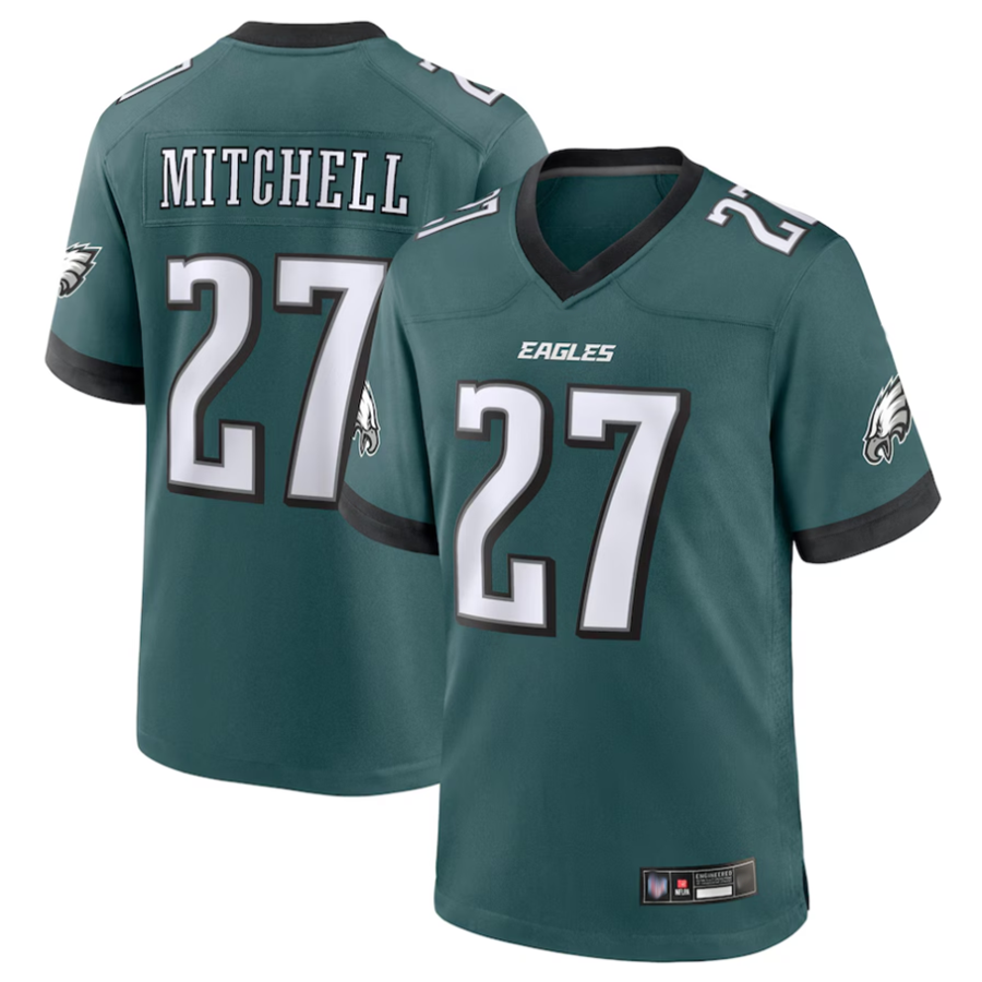 Odoa P.Eagles #27 Quinyon Mitchell Player Midnight Green Replica Game Stitched Jerseys