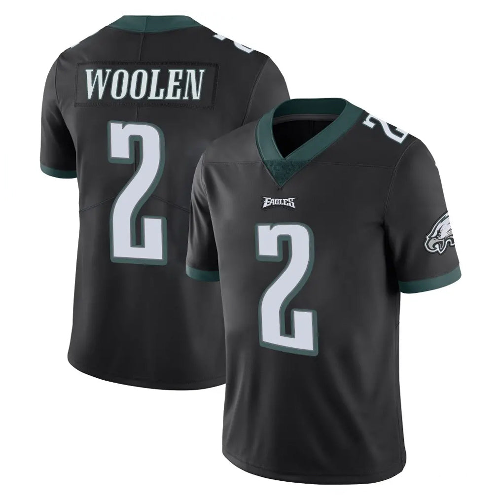 Odoa P.Eagles #2 Riq Woolen Player Black Limited Vapor Untouchable Home Game Stitched Jerseys