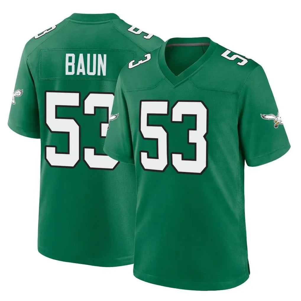 Odoa P.Eagles #53 Zack Baun Player Green Kelly Alternate Home Game Stitched Jerseys