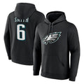 Odoa P.Eagles #6 DeVonta Smith Player Black Pullover Hoodies Home Game Stitched Jerseys