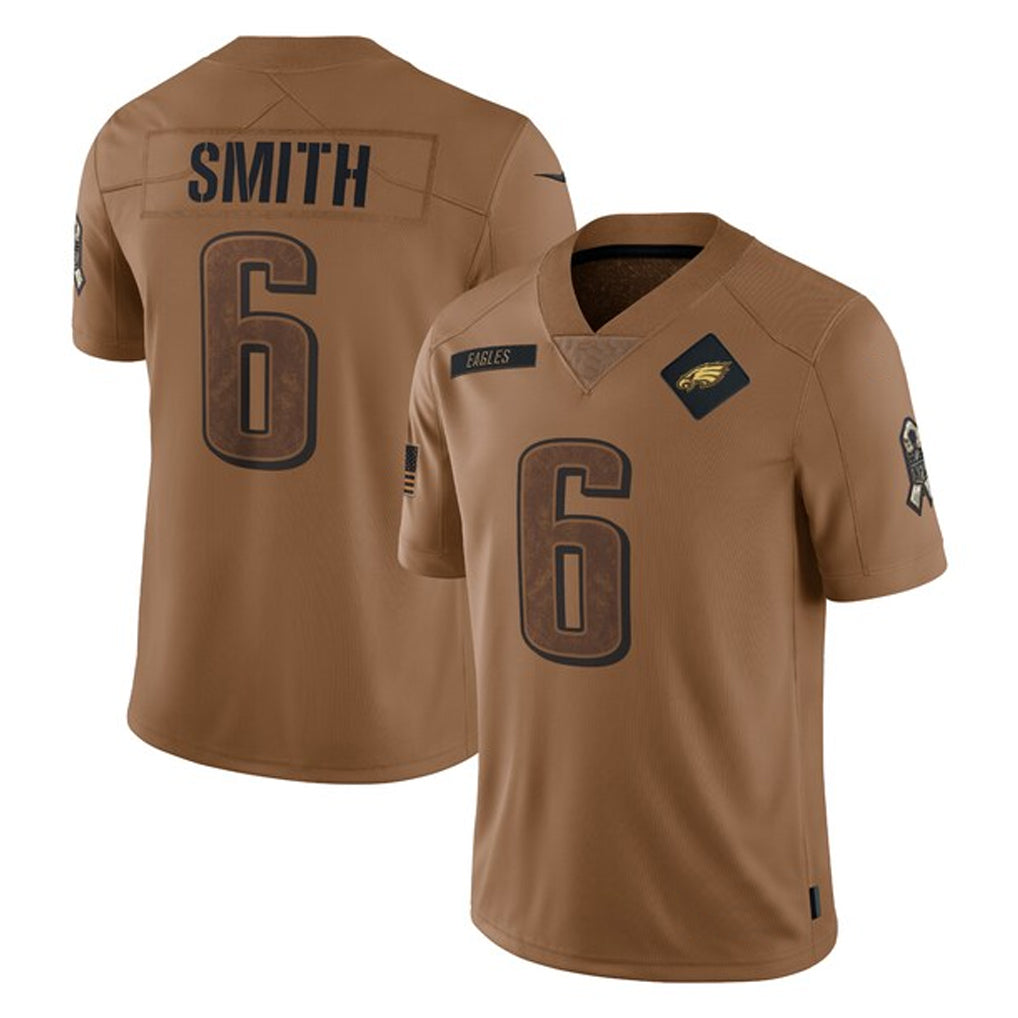 Odoa P.Eagles #6 DeVonta Smith Player Brown Salute To Service Limited Stitched Jerseys