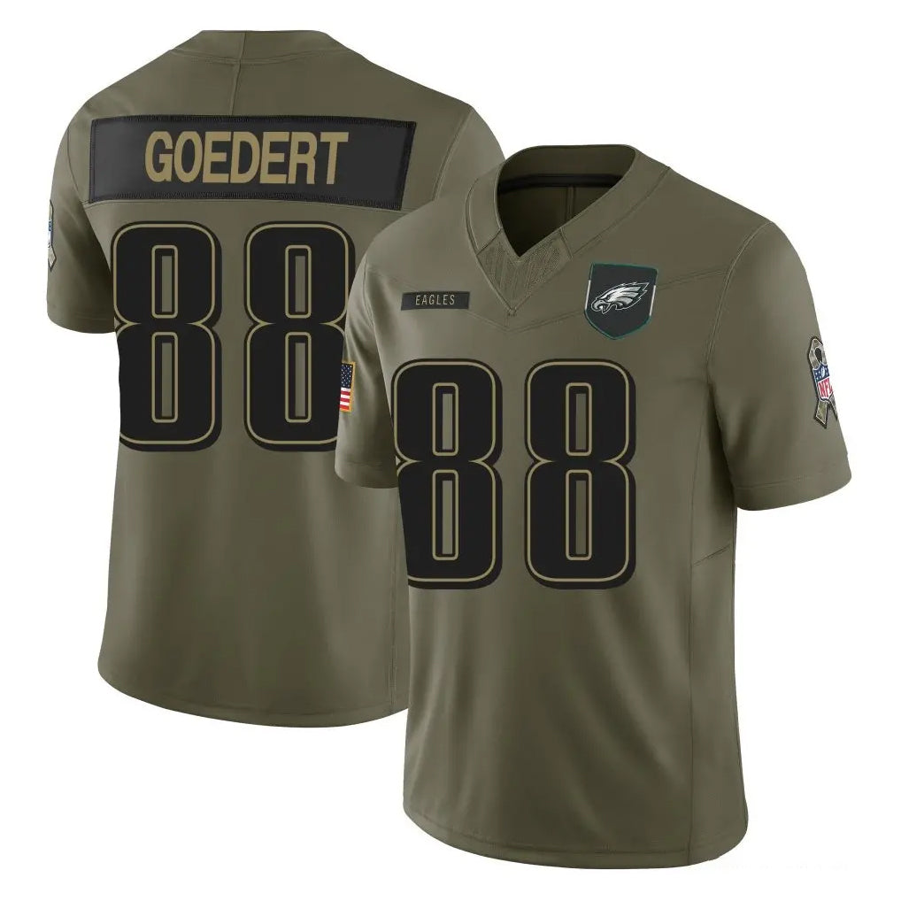 Odoa P.Eagles #88 Dallas Goedert Player Olive 2025 Salute To Service Limited Stitched Jerseys