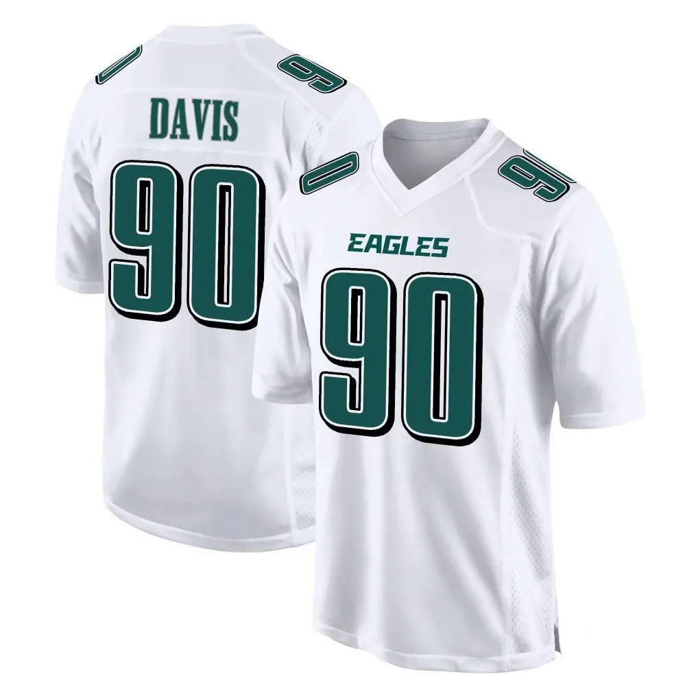 Odoa P.Eagles #90 Jordan Davis Player White Tundra Fashion Home Game Stitched Jerseys
