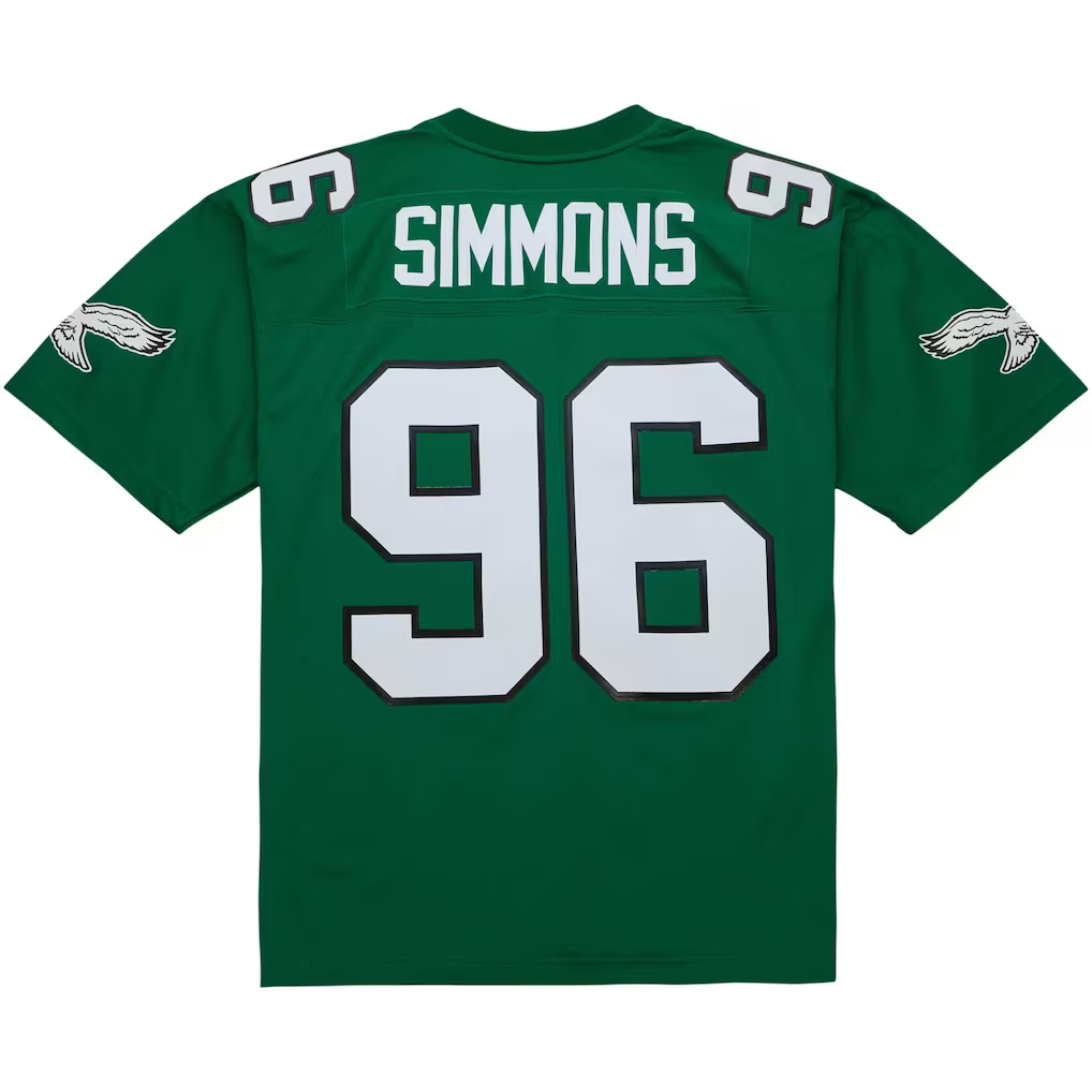Odoa P.Eagles #96 Clyde Simmons Mitchell & Ness Kelly Green Legacy Replica Jersey