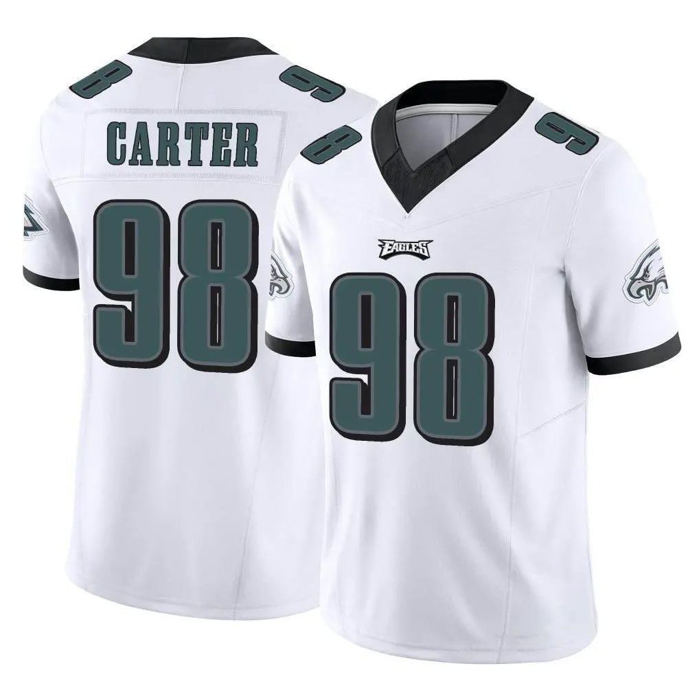 Odoa P.Eagles #98 Jalen Carter Player White Limited Vapor F.U.S.E. Home Game Stitched Jerseys
