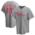 Odoa P.Phillies #10 J.T. Realmuto Player Gray Game Stitched Jerseys