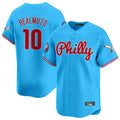 Odoa P.Phillies #10 J.T. Realmuto Player Light Blue Phillies & Eagles Vapor Premier Limited Stitched Jerseys