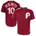 Odoa P.Phillies #10 J.T. Realmuto Player Red Cooperstown Collection Limited Home Stitched Jerseys