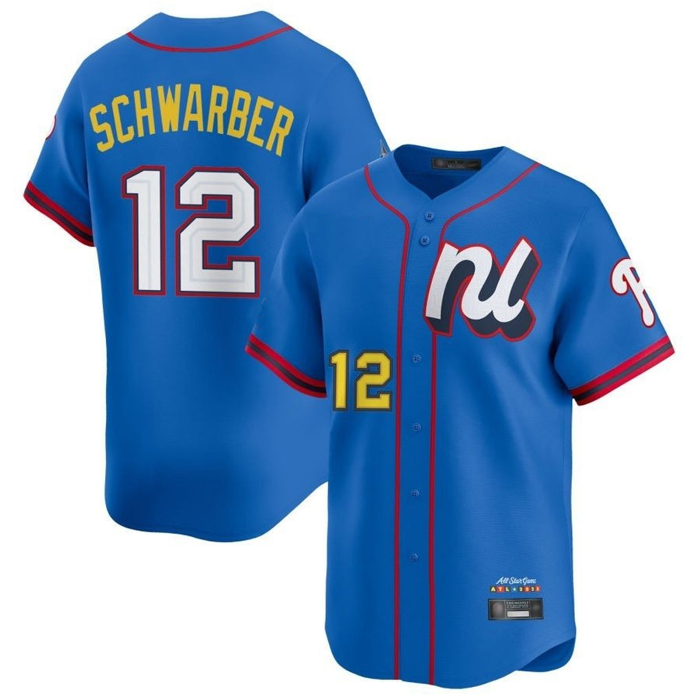 Odoa P.Phillies #12 Kyle Schwarber Player Blue National League All-star Game Limited Stitched Jerseys