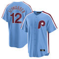 Odoa P.Phillies #12 Kyle Schwarber Player Light Blue Home Game Stitched Jerseys
