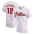 Odoa P.Phillies #12 Kyle Schwarber Player White Home Limited Elite Stitched Jerseys