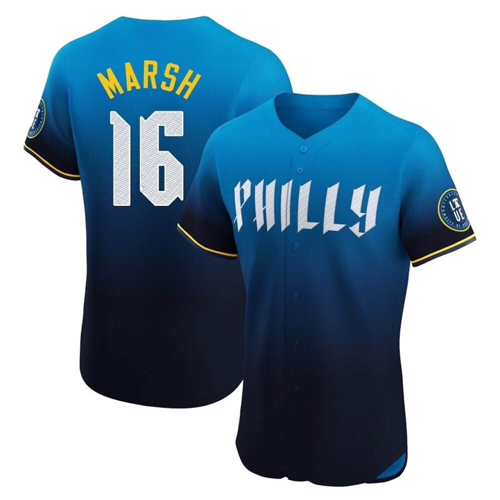 Odoa P.Phillies #16 Brandon Marsh Player Blue City Connect Home Limited Elite Stitched Jerseys