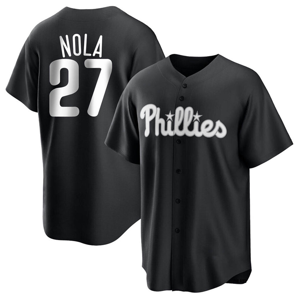 Odoa P.Phillies #27 Aaron Nola Player Black Alt Fashion Home Game Stitched Jerseys