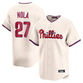 Odoa P.Phillies #27 Aaron Nola Player Cream Home Limited Stitched Jerseys