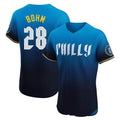 Odoa P.Phillies #28 Alec Bohm Player Blue City Connect Home Limited Elite Stitched Jerseys