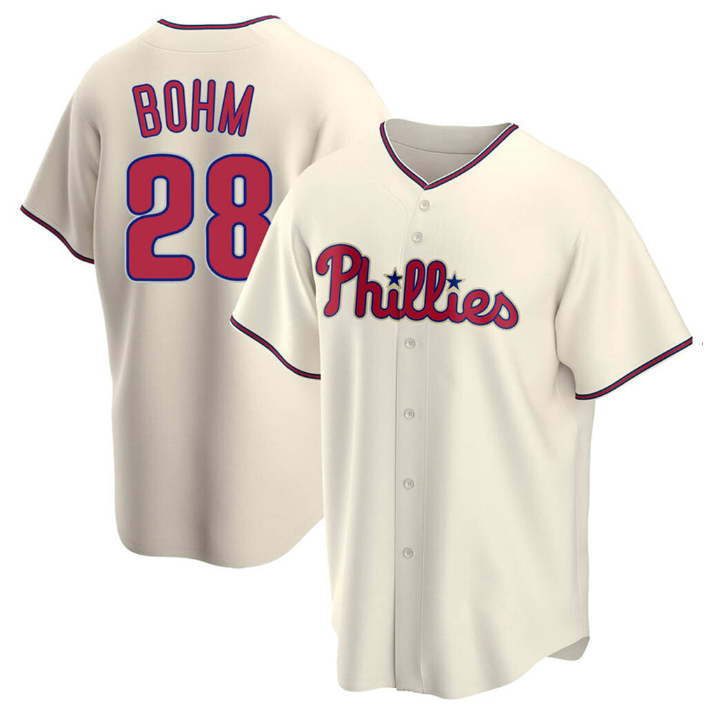 Odoa P.Phillies #28 Alec Bohm Player Cream Home Game Stitched Jerseys