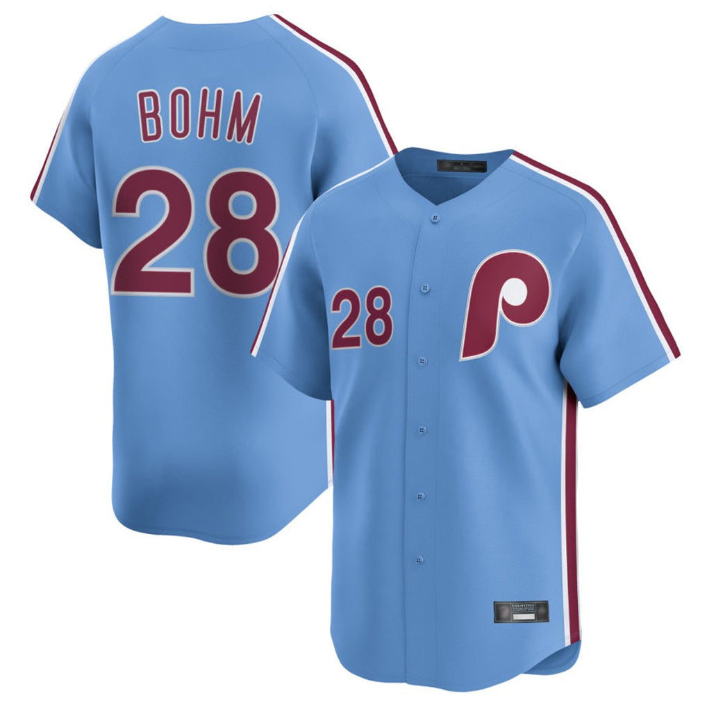 Odoa P.Phillies #28 Alec Bohm Player Light Blue Home Limited Stitched Jerseys