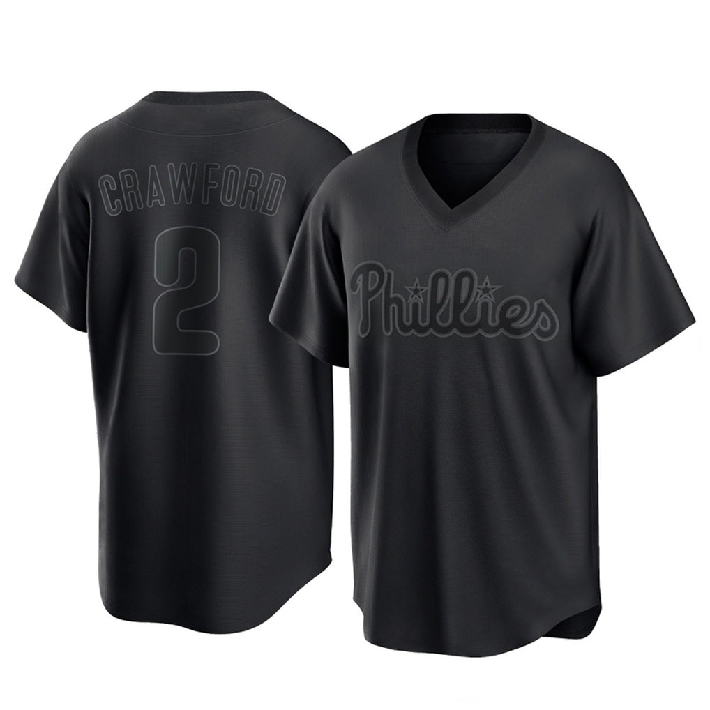 Odoa P.Phillies #2 Justin Crawford Player Black Pitch Fashion Limited T-shirt Stitched Jerseys