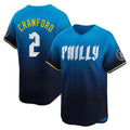 Odoa P.Phillies #2 Justin Crawford Player Blue City Connect Home Limited Stitched Jerseys