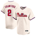 Odoa P.Phillies #2 Justin Crawford Player Cream Home Limited Stitched Jerseys