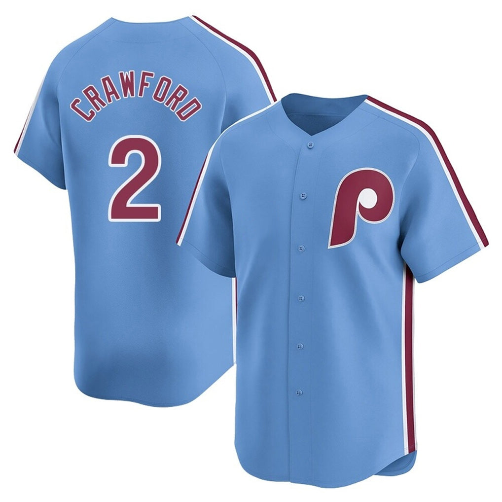 Odoa P.Phillies #2 Justin Crawford Player Light Blue Game Stitched Jerseys
