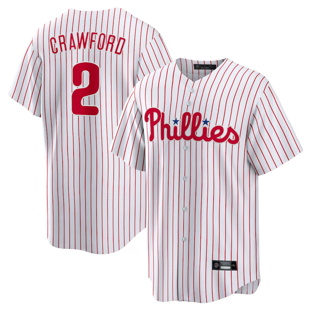Odoa P.Phillies #2 Justin Crawford Player White Home Game Stitched Jerseys