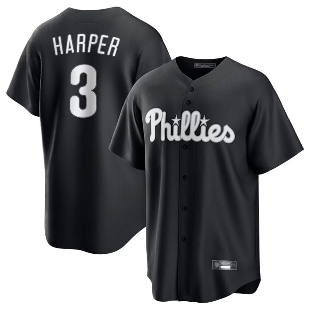 Odoa P.Phillies #3 Bryce Harper Player Black Alt Fashion Home Game Stitched Jerseys