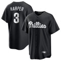 Odoa P.Phillies #3 Bryce Harper Player Black Alt Fashion Home Game Stitched Jerseys