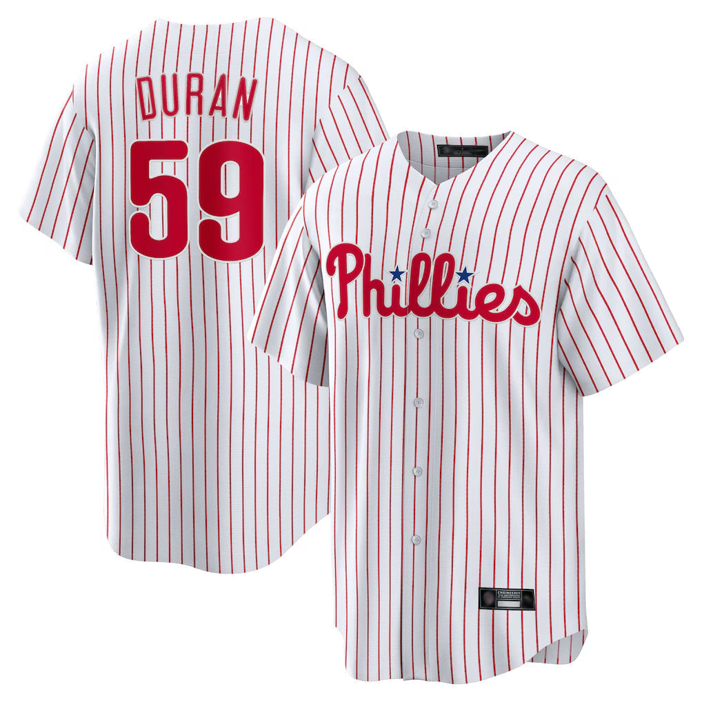Odoa P.Phillies #59 Jhoan Duran Player White Home Game Stitched Jerseys