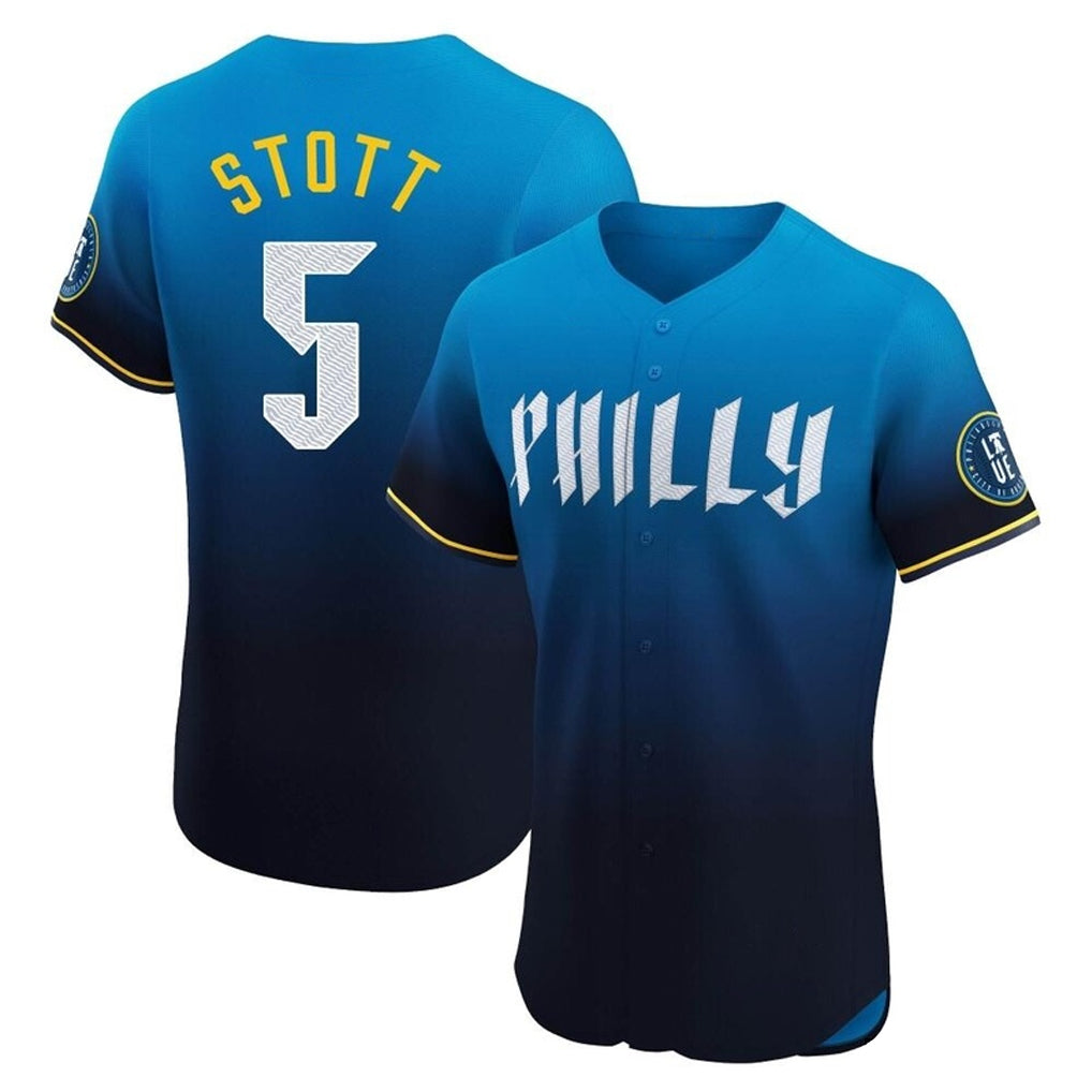 Odoa P.Phillies #5 Bryson Stott Player Blue City Connect Home Limited Elite Stitched Jerseys