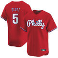 Odoa P.Phillies #5 Bryson Stott Player Red Home Limited Stitched Jerseys