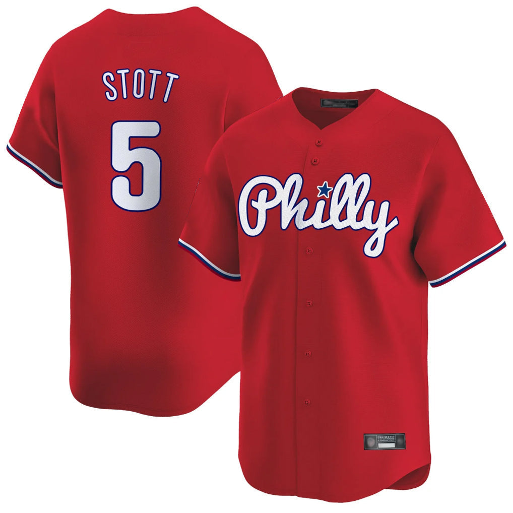 Odoa P.Phillies #5 Bryson Stott Player Red Home Limited Stitched Jerseys