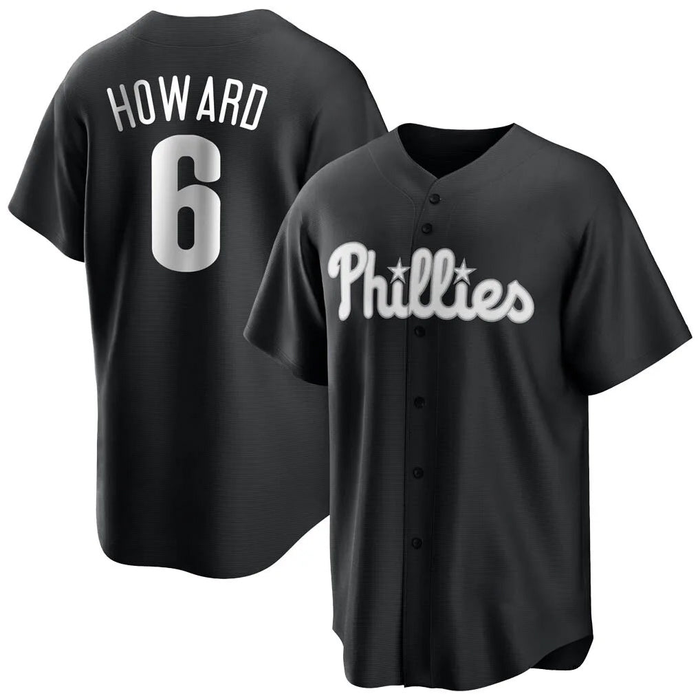 Odoa P.Phillies #6 Ryan Howard Player Black Alt Fashion Home Game Stitched Jerseys