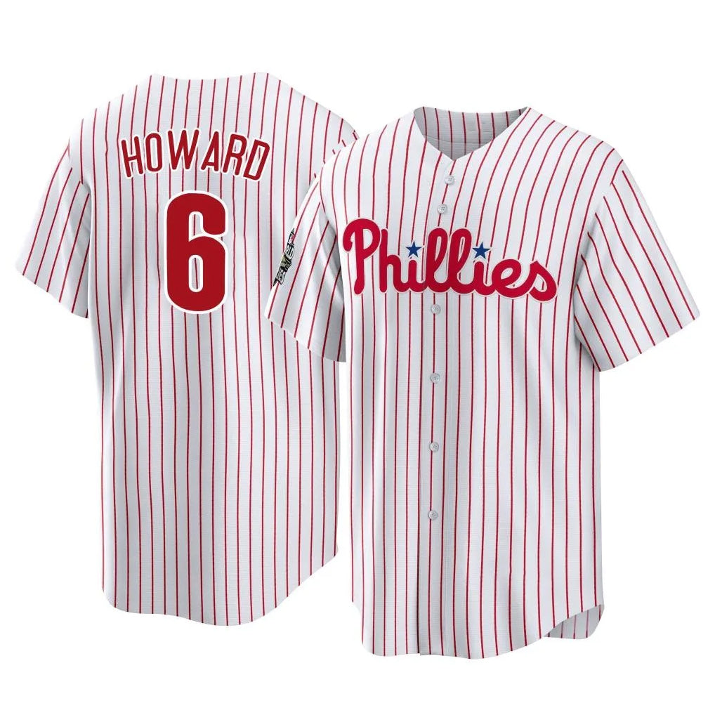 Odoa P.Phillies #6 Ryan Howard Player White Home Game Stitched Jerseys