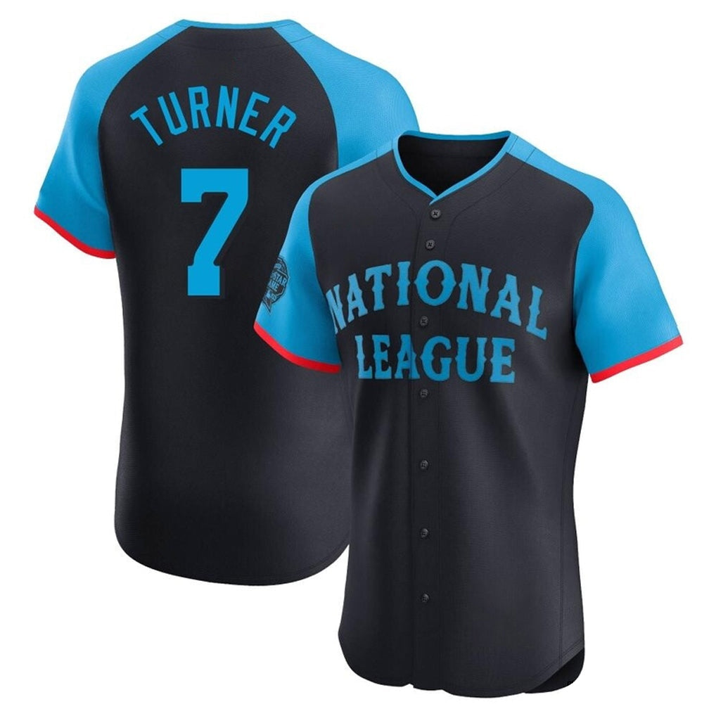Odoa P.Phillies #7 Trea Turner Player Navy National League All-Star Limited Elite Stitched Jerseys