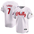 Odoa P.Phillies #7 Trea Turner Player White Pinstripe Phillies & Eagles Vapor Premier Limited Stitched Jerseys