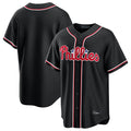 Odoa P.Phillies Blank Player Black Fashion Out Home Game Stitched Jerseys