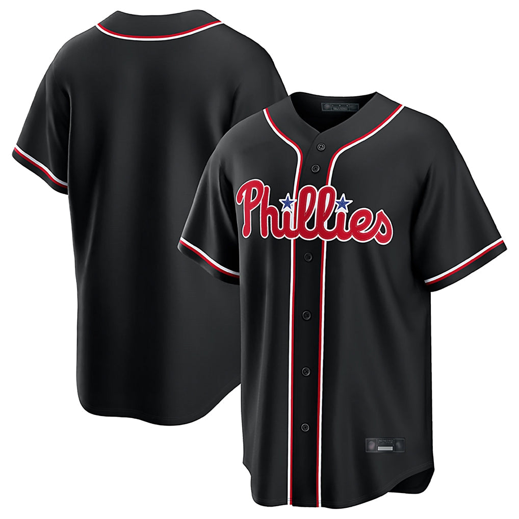 Odoa P.Phillies Blank Player Black Fashion Out Home Game Stitched Jerseys