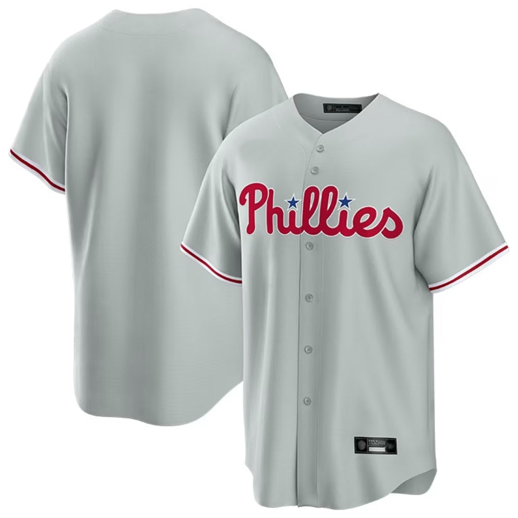 Odoa P.Phillies Blank Player Gray Home Game Stitched Jerseys